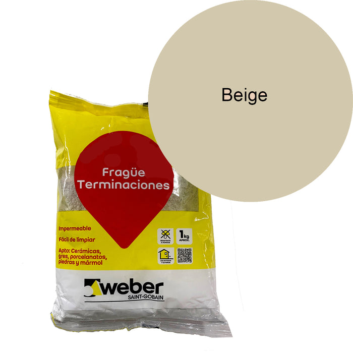 Frague Pisos y Muros Antihongos Weber Beige 1 KG