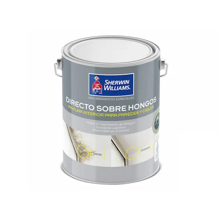 Esmalte al agua 1/4 galón Directo Sobre Hongos Blanco Semi Mate Sherwin Williams
