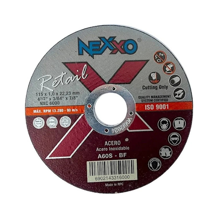 Disco Corte Fino Inoxidable 4 1/2X1.0 mm Nexxo