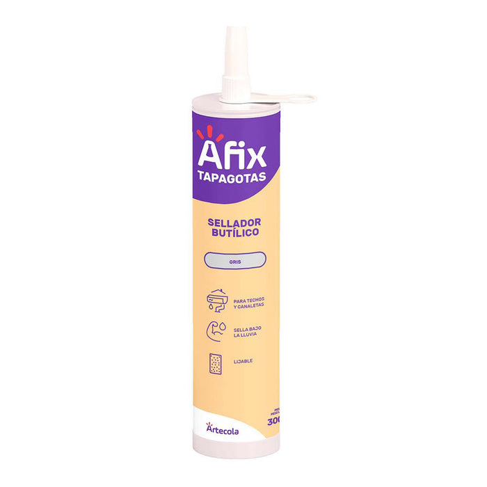 Sellador Tapagoteras Butílico Gris 300 ml AFIX