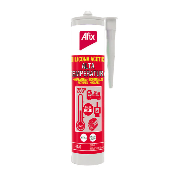 Silicona Roja Alta Temperatura Afix 320 Grs