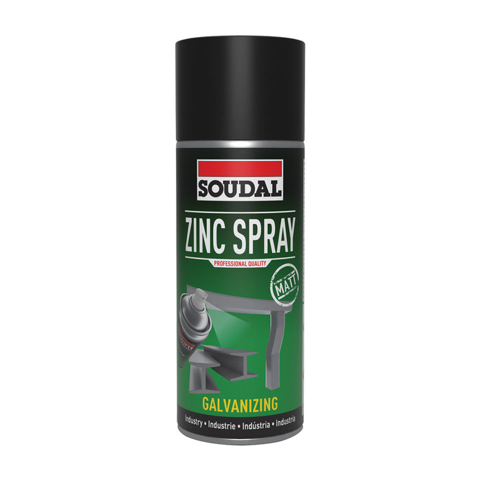 Spray Galvanizado en frío Zinc Spray 98% Mate 400 ml Soudal