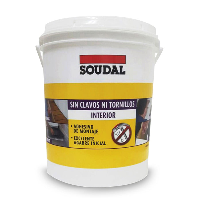 Adhesivo de Montaje Sin Clavos Ni Tornillos Galón 6 kg Soudal