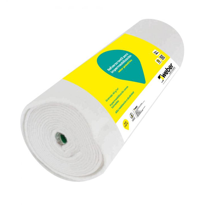 Membrana de Refuerzo Geotextil Fino Weber 150X0,4 MT 60 M2 40 G/M2