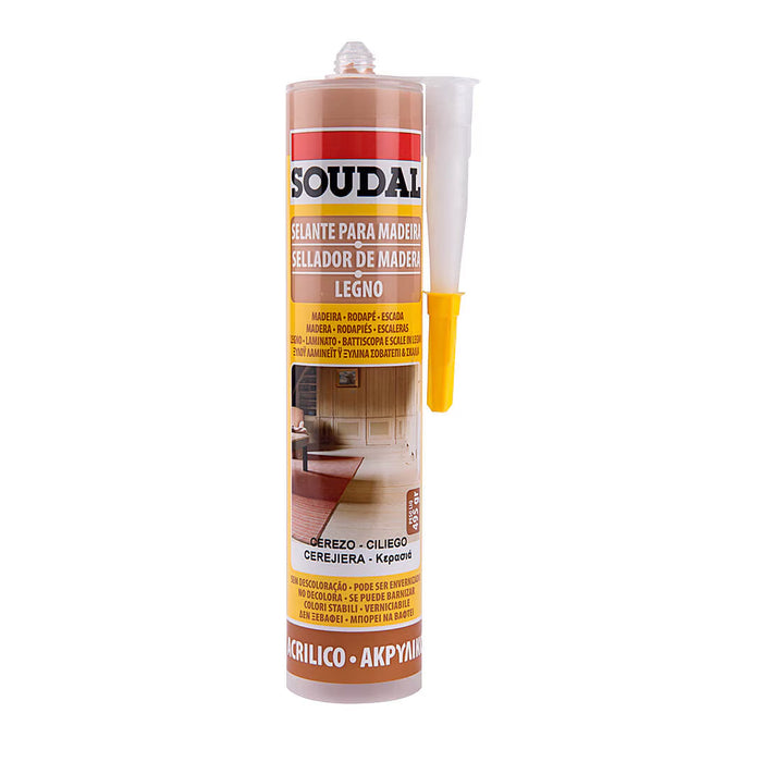 Sellador de Madera Acrílico Pintable Cerezo 310 ml Soudal