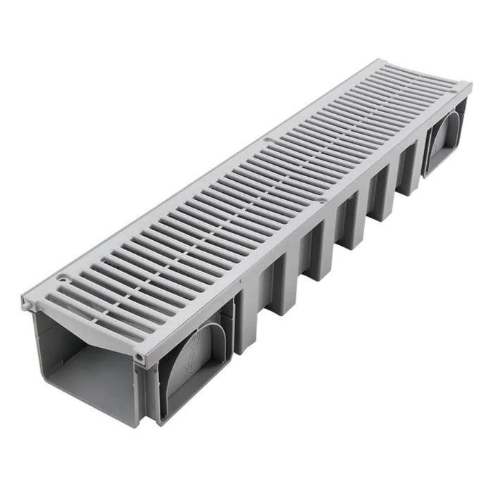 Set Canaleta Peatonal A15 Drenaje Rejilla PVC Aguas Lluvia Nicoll C200