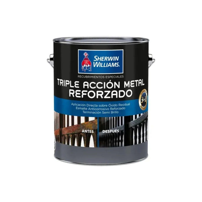 Esmalte Anticorrosivo Triple Acción Metal Reforzado Gris 1 Galón Sherwin Williams