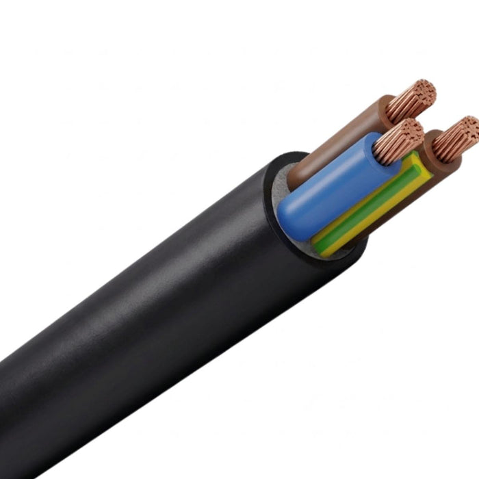 Cordón Eléctrico Negro 3X2,5MM Extra Flexible 1 mt