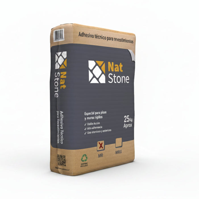 Adhesivo Especial Polvo Fino para Piedras, Pisos y Muros Rígidos MR | Piso Sobre Piso Natstone 25 Kg