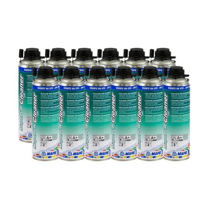 Caja 12 Limpiadores de Espuma de Poliuretano Mapepur Cleaner CRT 500 ml | Mapei