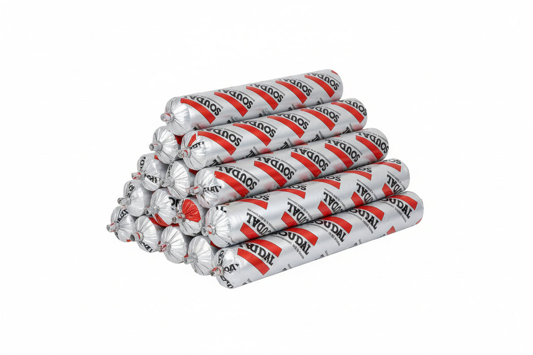 Sellador de Poliuretano Gris Soudaflex 40FC Soudal 600 ml Caja 12 Unidades