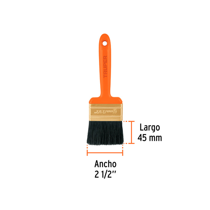 Brocha profesional 2 1/2" con mango de plástico Truper