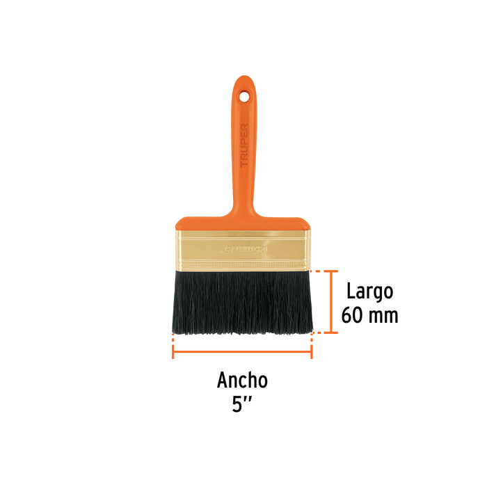 Brocha profesional 5" con mango de plástico Truper