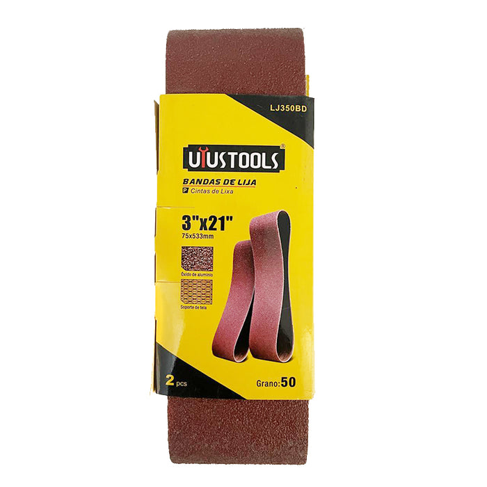 Banda de Lija 2 unidades 3″ x 21″ #50 Uyustools