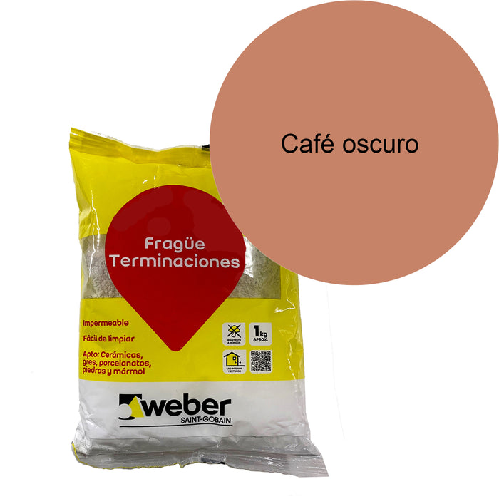 Fragüe Pisos y Muros Antihongos Weber Café Oscuro 1 KG