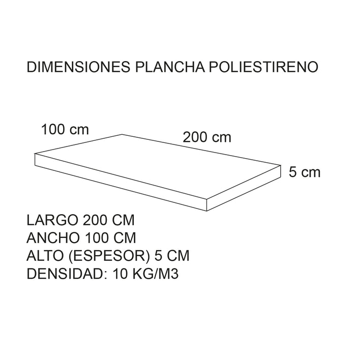 Plancha Aislapol 2X1 mt 50 mm