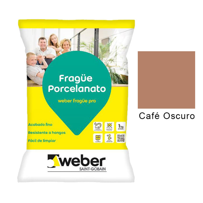 Fragüe Porcelanato Weber Café Oscuro 1 KG