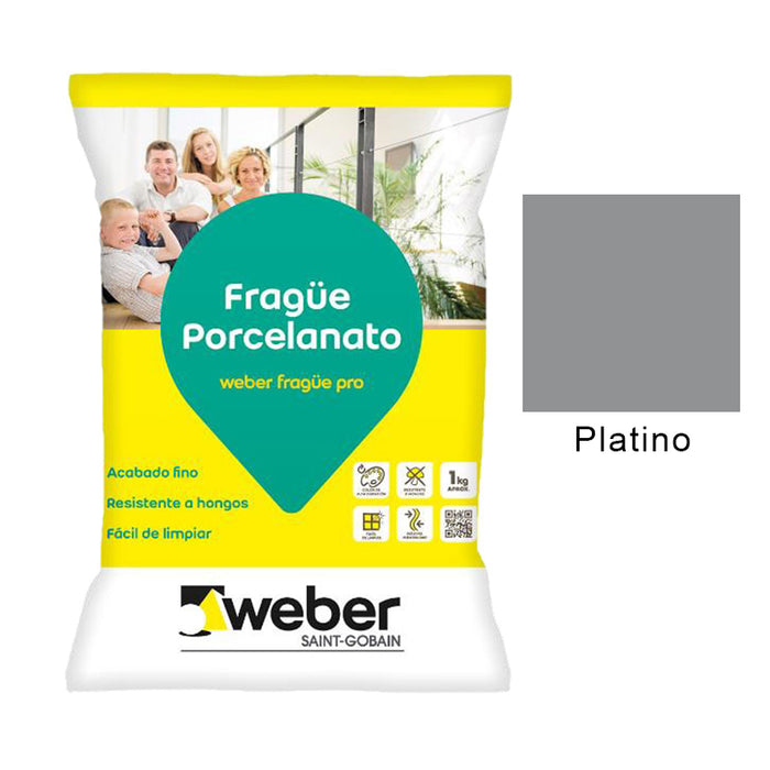 Fragüe Porcelanato Weber Platino 1 KG