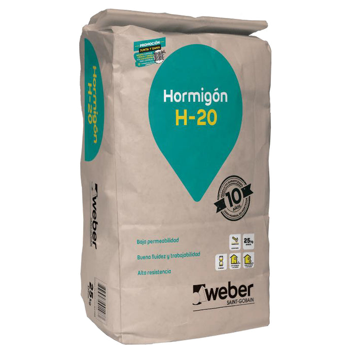 Hormigón Preparado H-20 Weber Saco 25 KG