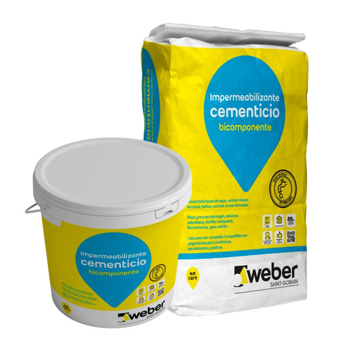 Mortero Impermeabilizante Cementicio Impercem Pro Weber Juego 30 KG