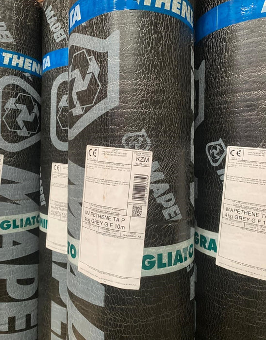 Membrana asfáltica Mapethene TA Mapei acabado gravillado mineral 4kg 10m