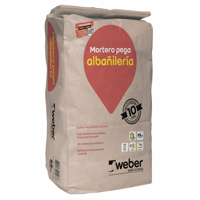 Mortero Pega Albañilería Weber Saco 25 KG