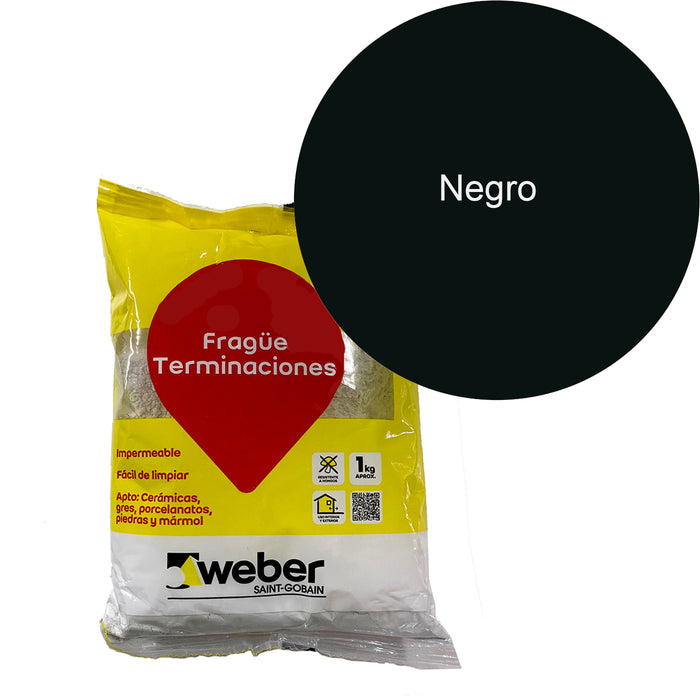 Fragüe Pisos y Muros Antihongos Weber Negro 1 KG