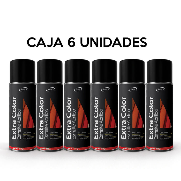 Caja 6 unidades Pintura Spray Negro Brillante 400 ml