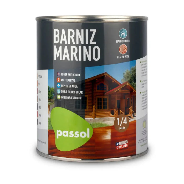 Barniz Marino Roble 1/4 Galón Passol