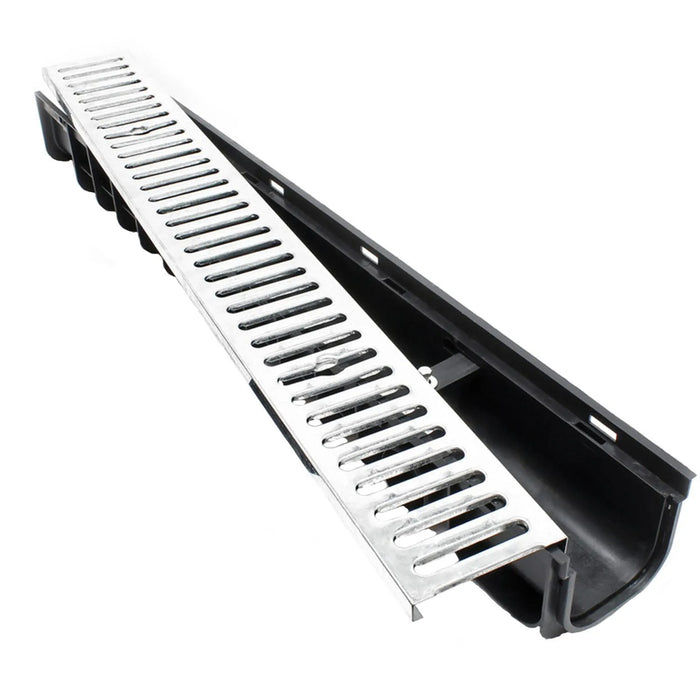 canaleta de piso con rejilla galvanizada vinilit nicoll a15