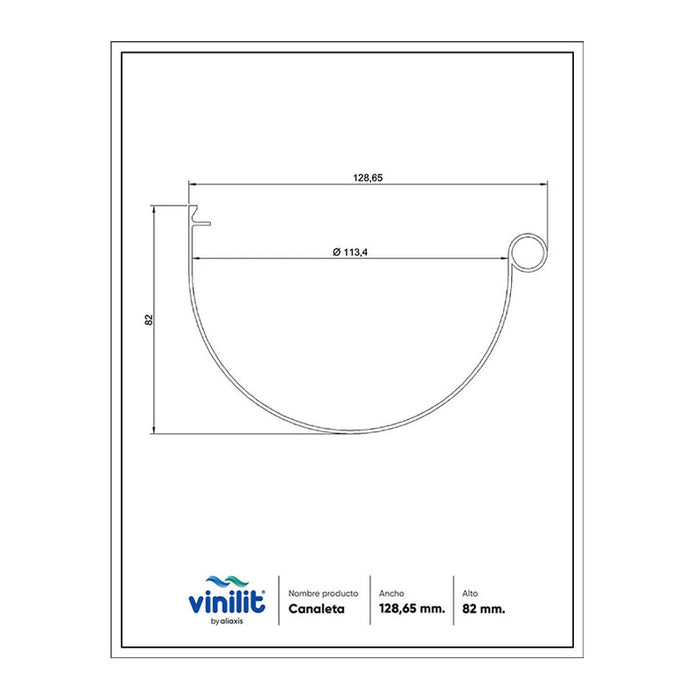 Canaleta de Techo UV P25 Color Blanco Largo 4 mt Vinilit