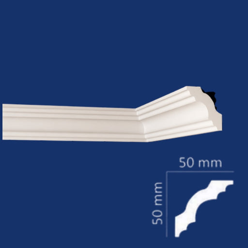 Cornisa WA5050 Wenco poliestireno extruido 50x50 mm con dibujo del perfil