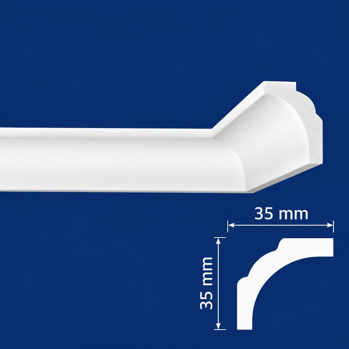 Cornisa Poliestireno WB3535 35x35 mm Wenco Caja 85 Tiras 2 m