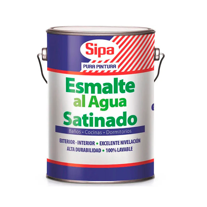 Esmalte al Agua Satinado Blanco Sipa 1 Galón