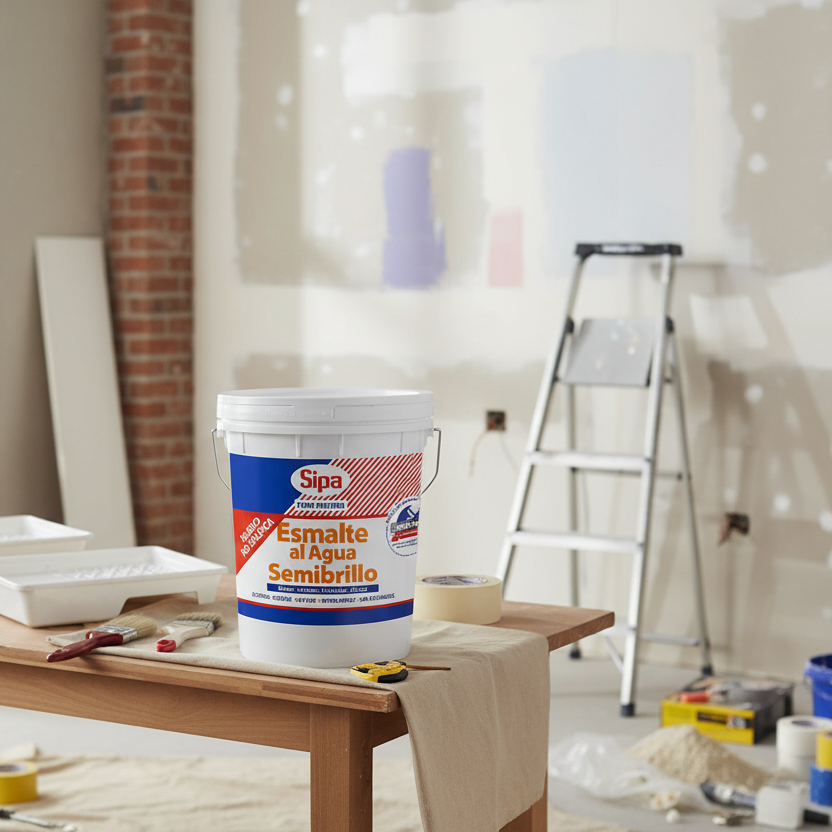Pintura sipa blanca esmalte semi brillo tineta