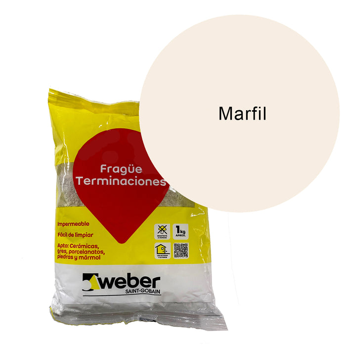 Fragüe Pisos y Muros Antihongos Weber Marfil 1 KG