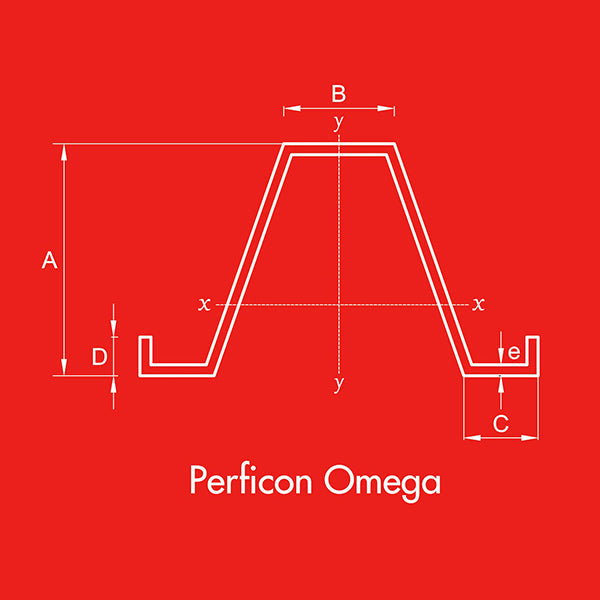 Omega Estructural 38X35X15X8X0.85 Metalcon 3 mt