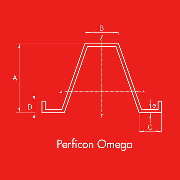 Omega Estructural 38X35X15X8X0.5 Metalcon 6 mt