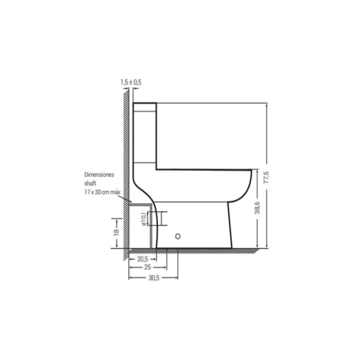 Sanitario Two piece Dual Múltiple 6 Litros Cádiz Blanco Fanaloza