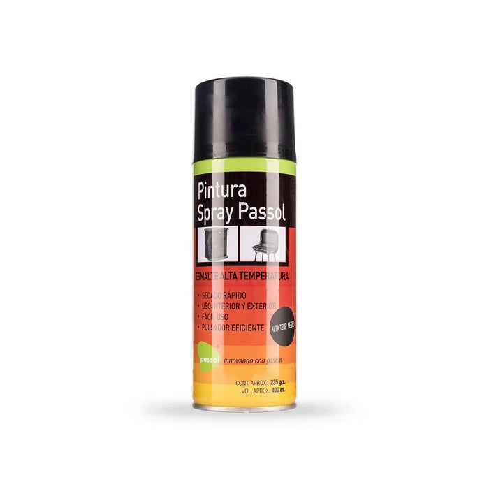 Pintura Spray Esmalte Alta Temperatura Negro Opaco 400 ml