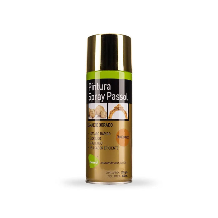 Pintura Spray Esmalte Metálico Dorado 400 ml